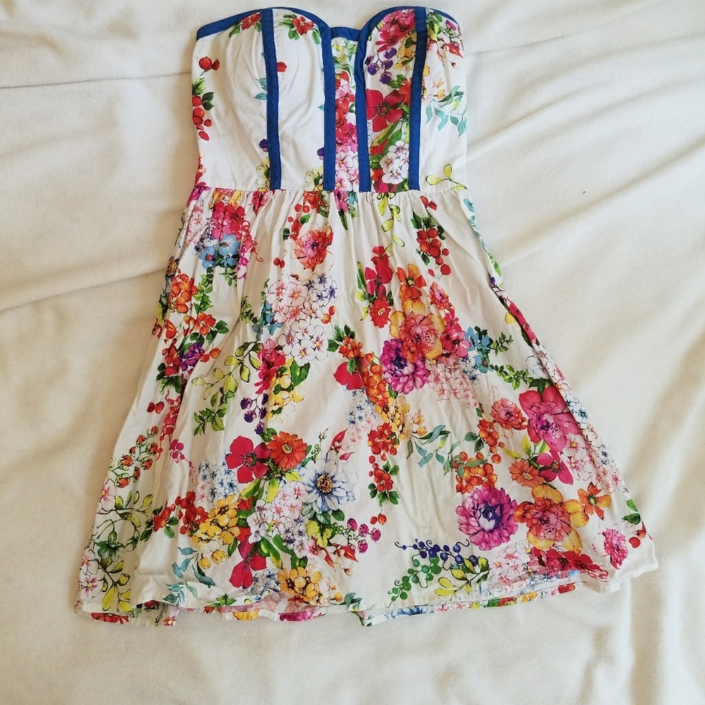 Strapless floral dress